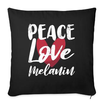 Peace Love Melanin For Proud African Americans - Sofa pillowcase 17,3'' x 17,3'' (45 x 45 cm) - black - Front