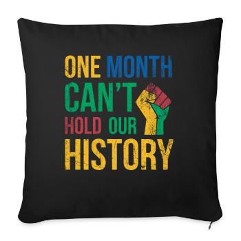 Un mois ne peut pas raconter notre histoire pour la Fierté - Housse de coussin décorative 45 x 45 cm - noir - Devant