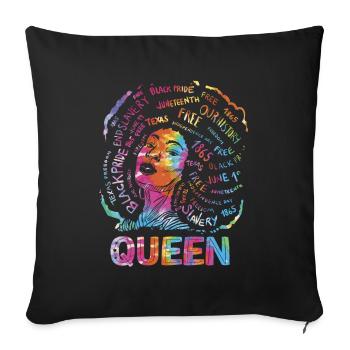 Queen For Pride Black African American Woman - Sofa pillowcase 17,3'' x 17,3'' (45 x 45 cm) - black - Front