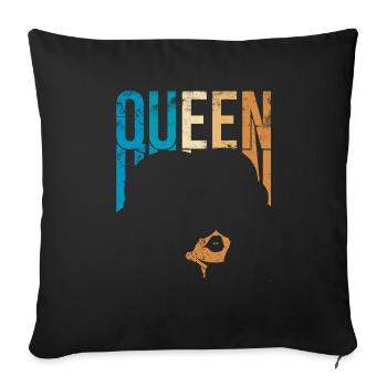 Queen For Pride Black African American Woman - Sofa pillowcase 17,3'' x 17,3'' (45 x 45 cm) - black - Front