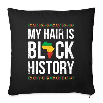 Mes cheveux sont noirs Histoire Rétro pour Orgueil Africain - Housse de coussin décorative 45 x 45 cm - noir - Devant