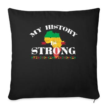 Mon histoire est forte pour la fierté - Housse de coussin décorative 45 x 45 cm - noir - Devant