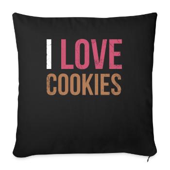 J’adore les biscuits pour les boulangers ou les amateurs de pâtisserie - Housse de coussin décorative 45 x 45 cm - noir - Devant