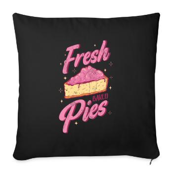 Gâteaux fraîchement sortis du four pour les boulangers ou les amateurs de pâtisserie - Housse de coussin décorative 45 x 45 cm - noir - Devant