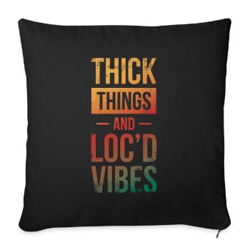 Choses épaisses et vibrations loc’d pour la fierté africaine - Housse de coussin décorative 45 x 45 cm - noir - Devant