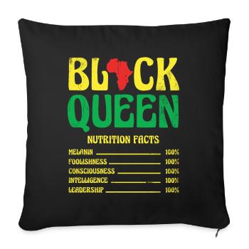 Informations nutritionnelles Black Queen pour Pride African - Housse de coussin décorative 45 x 45 cm - noir - Devant