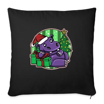 Weihnachten Ugly Christmas Xmas Hippopotamus - Sofa pillowcase 17,3'' x 17,3'' (45 x 45 cm) - black - Front