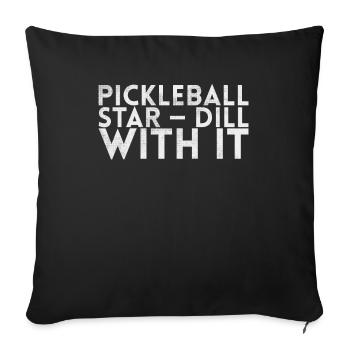 Pickleball Star-dill Mit Ihm Für - Sofakissenbezug 45 x 45 cm - Schwarz - Vorne