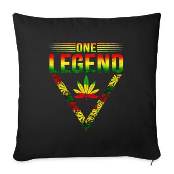 One Legend Reggae Style Design pour la musique reggae - Housse de coussin décorative 45 x 45 cm - noir - Devant