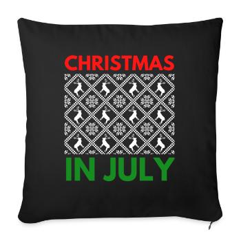 Christmas in July design for Christians and tree - Sofa pillowcase 17,3'' x 17,3'' (45 x 45 cm) - black - Front