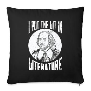 I put the light in literary design for - Sofa pillowcase 17,3'' x 17,3'' (45 x 45 cm) - black - Front