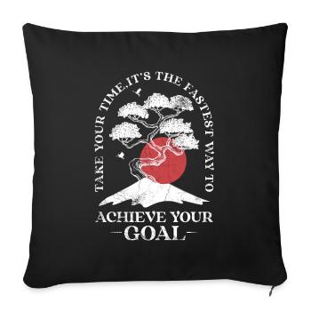 Take your time, it's the fastest way, - Sofa pillowcase 17,3'' x 17,3'' (45 x 45 cm) - black - Front