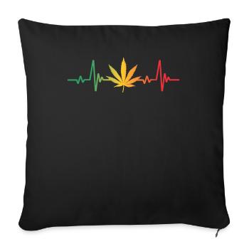 Heartbeat Design For Reggae - Sofa pillowcase 17,3'' x 17,3'' (45 x 45 cm) - black - Front