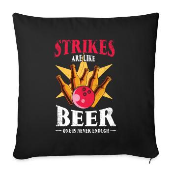 Conception de bol pour Bowler Bowling Team Player Sport - Housse de coussin décorative 45 x 45 cm - noir - Devant