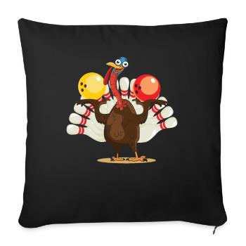 Bowl-design For Bowler Bowling players Turkey - Sofa pillowcase 17,3'' x 17,3'' (45 x 45 cm) - black - Front