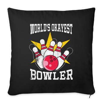 Bowl Design Bowling Player Sport For Bowlers - Sofa pillowcase 17,3'' x 17,3'' (45 x 45 cm) - black - Front