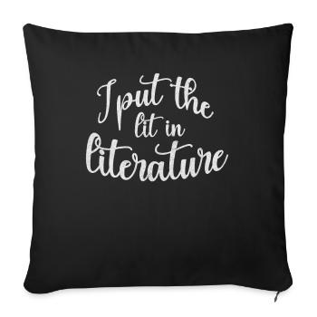 I put the light in literary design for - Sofa pillowcase 17,3'' x 17,3'' (45 x 45 cm) - black - Front