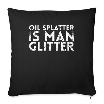 Oil splash est un design de paillettes d’homme pour la mécanique - Housse de coussin décorative 45 x 45 cm - noir - Devant