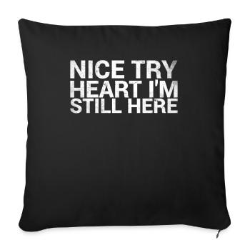 Bon cœur d’essai je suis toujours là pour - Housse de coussin décorative 45 x 45 cm - noir - Devant