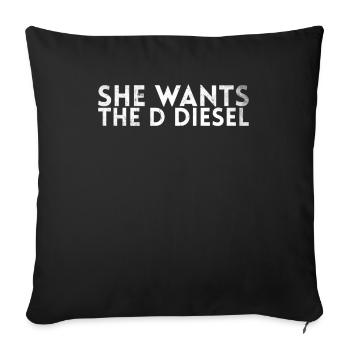 Elle veut la conception D-diesel pour la mécanique - Housse de coussin décorative 45 x 45 cm - noir - Devant