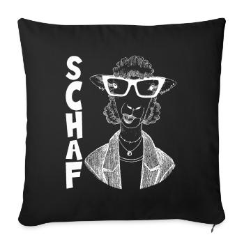 Sheep needed by the shepherd, funny sheep - Sofa pillowcase 17,3'' x 17,3'' (45 x 45 cm) - black - Front