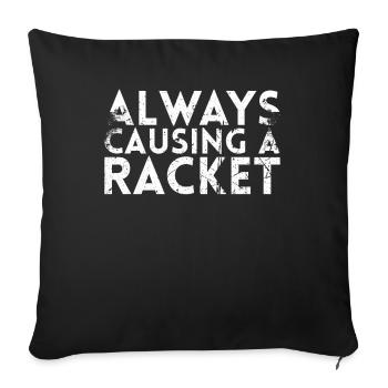 Immer Ein Schlägerdesign Für Tennisfans - Sofakissenbezug 45 x 45 cm - Schwarz - Vorne