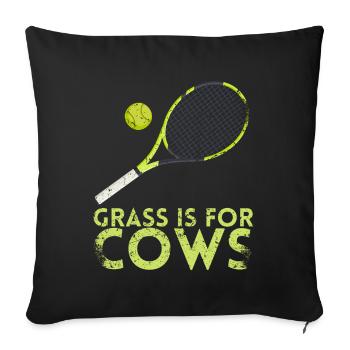 Gras Ist Für Kühe Design Für Tennisfans - Sofakissenbezug 45 x 45 cm - Schwarz - Vorne