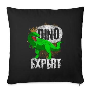 Dino Expert Design pour les fans de dinosaures, les dinosaures - Housse de coussin décorative 45 x 45 cm - noir - Devant