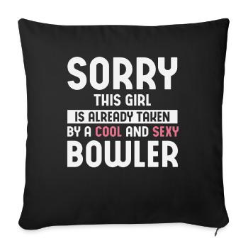 Bowl Design Bowling Player Sport Pour les Bowlers - Housse de coussin décorative 45 x 45 cm - noir - Devant