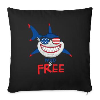 Wild And Free Design For The - Sofa pillowcase 17,3'' x 17,3'' (45 x 45 cm) - black - Front