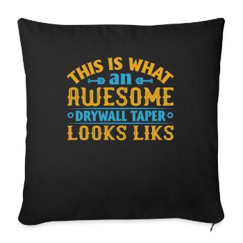 This is what a fantastic drywall cone looks like - Sofa pillowcase 17,3'' x 17,3'' (45 x 45 cm) - black - Front