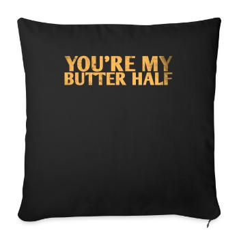 Tu es mon design de mariage à moitié beurre pour le - Housse de coussin décorative 45 x 45 cm - noir - Devant