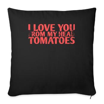 Je t’aime de ma tête Conception de tomate pour - Housse de coussin décorative 45 x 45 cm - noir - Devant