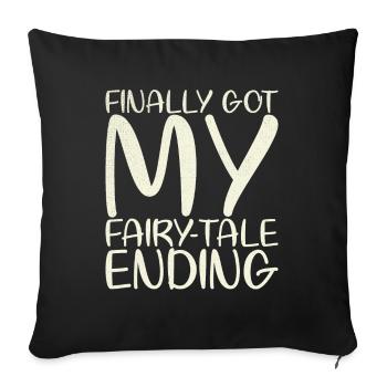 Enfin mon conte de fées-fin-mariage-design - Housse de coussin décorative 45 x 45 cm - noir - Devant