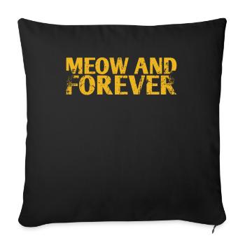 Meow and Forever Marriage Design for the Bride and - Sofa pillowcase 17,3'' x 17,3'' (45 x 45 cm) - black - Front