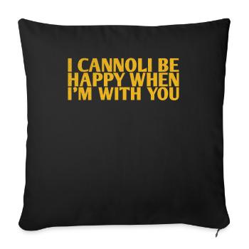 I can be happy when I am with you - Sofa pillowcase 17,3'' x 17,3'' (45 x 45 cm) - black - Front