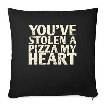 Sie Haben Eine Pizza Gestohlen, Mein Herz-design - Sofakissenbezug 45 x 45 cm - Schwarz - Vorne