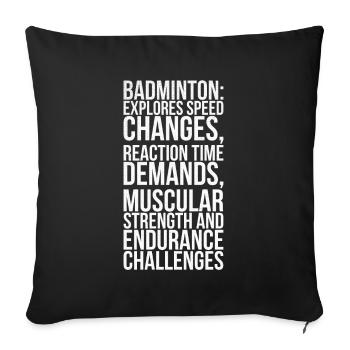 Le badminton étudie les changements de vitesse - Housse de coussin décorative 45 x 45 cm - noir - Devant