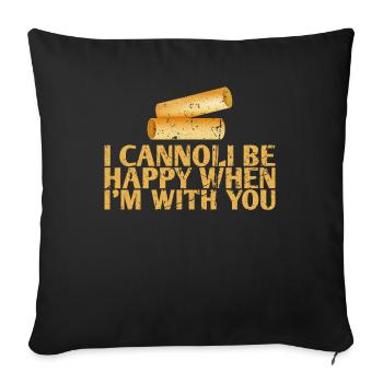 I can be happy when I am with you - Sofa pillowcase 17,3'' x 17,3'' (45 x 45 cm) - black - Front
