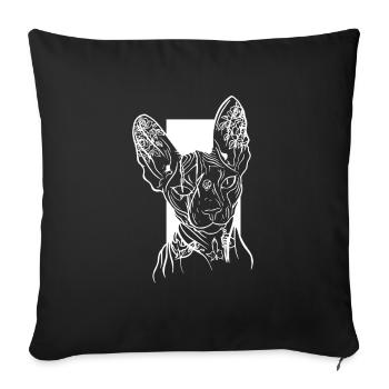 Sphinx Cat Lover Hairless Cat Breed - Sofa pillowcase 17,3'' x 17,3'' (45 x 45 cm) - black - Front
