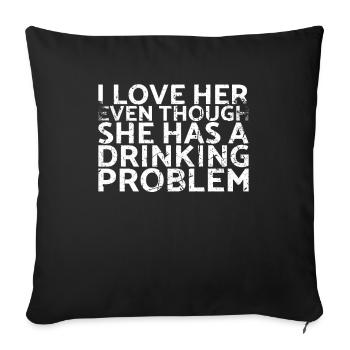 I love it even though it stands for muscle cars - Sofa pillowcase 17,3'' x 17,3'' (45 x 45 cm) - black - Front