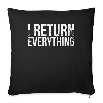 Je donne tout en retour pour les joueurs de badminton ou - Housse de coussin décorative 45 x 45 cm - noir - Devant