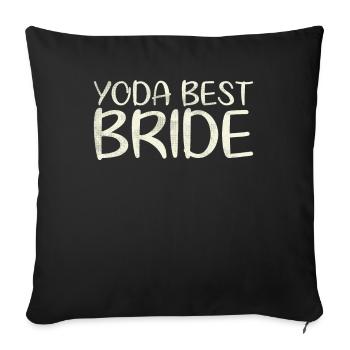 Meilleur design de mariage de mariée pour marié - Housse de coussin décorative 45 x 45 cm - noir - Devant