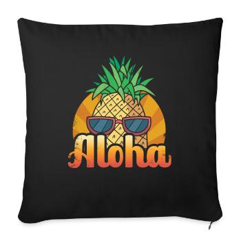Aloha pineapple sunset design For - Sofa pillowcase 17,3'' x 17,3'' (45 x 45 cm) - black - Front