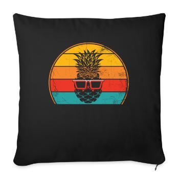 Pineapple sunglasses retro design For - Sofa pillowcase 17,3'' x 17,3'' (45 x 45 cm) - black - Front