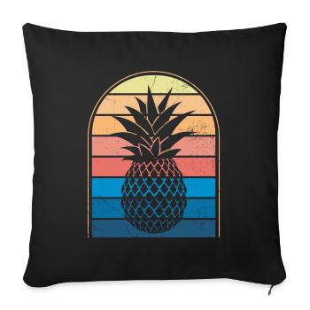 Pineapple retro design For beach lovers Pineapple - Sofa pillowcase 17,3'' x 17,3'' (45 x 45 cm) - black - Front