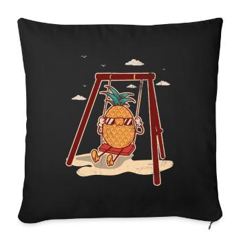 Pineapple Swing Design For Beach Lovers Pineapple - Sofa pillowcase 17,3'' x 17,3'' (45 x 45 cm) - black - Front