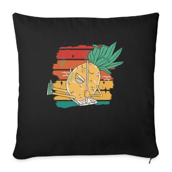 Ananas-schaukel-retro-design Für Strandliebhaber - Sofakissenbezug 45 x 45 cm - Schwarz - Vorne