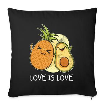 Love Is Love Pineapple And Avocado Design For - Sofa pillowcase 17,3'' x 17,3'' (45 x 45 cm) - black - Front
