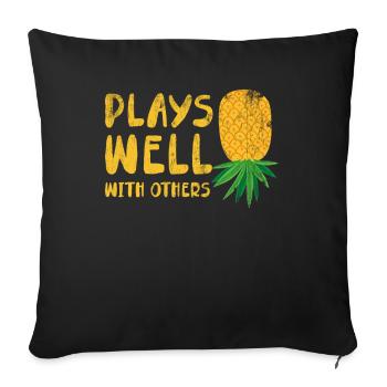 Plays well with other designs for beach lovers - Sofa pillowcase 17,3'' x 17,3'' (45 x 45 cm) - black - Front